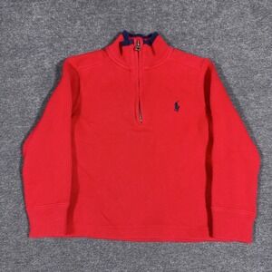 Polo Ralph Lauren 1/4 Zip Sweater Boys 2T Red Pony Logo Academia Pullover